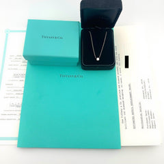 Tiffany & Co Platinum Diamond Pendant Necklace Round 0.43 ct