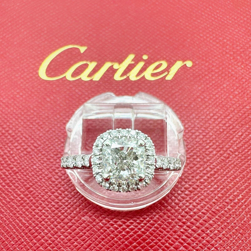 Cartier Destinee Cushion 1.15 cts H VS1 Halo Engagement Ring in Platinum