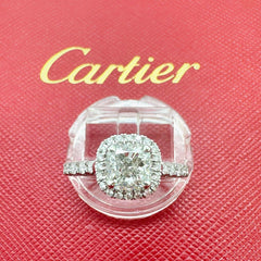 Cartier Destinee Cushion 1.15 cts H VS1 Halo Engagement Ring in Platinum