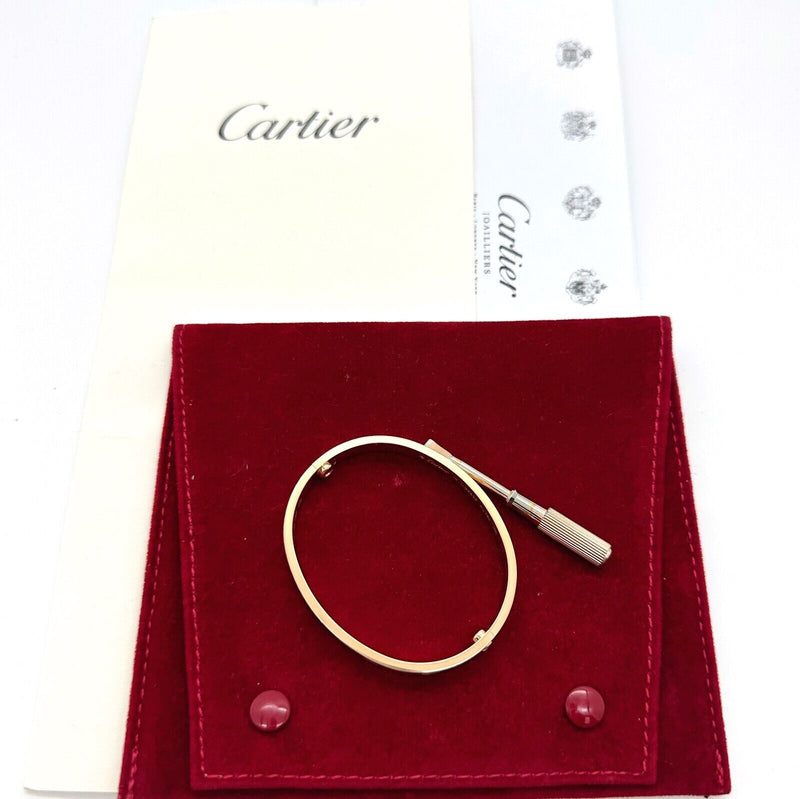 Cartier LOVE 18KT Pink Rose Gold  Bracelet Bangle SZ 16