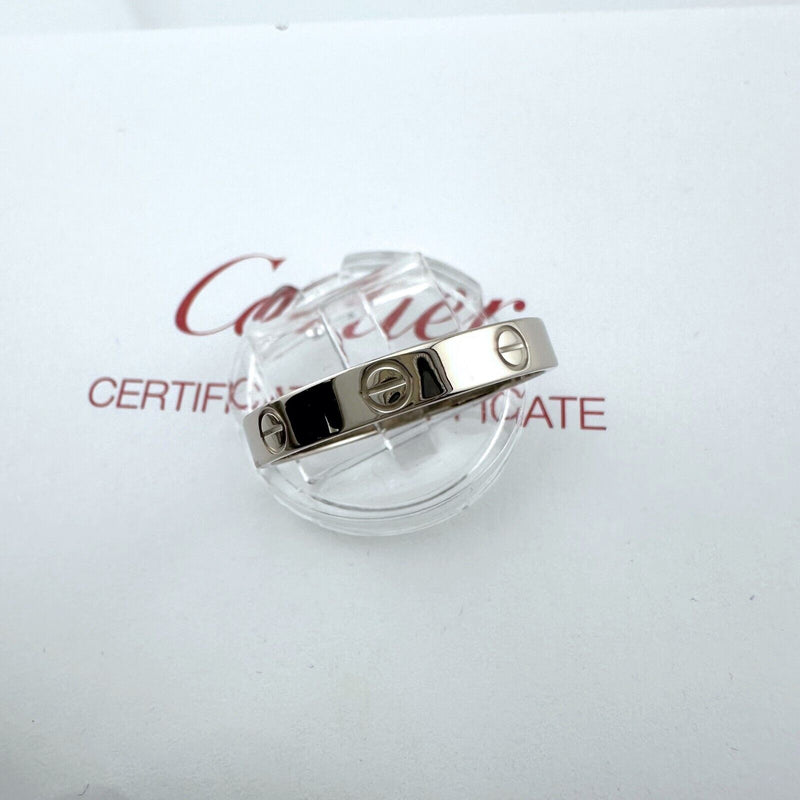 Cartier LOVE Wedding Band Ring 18kt White Gold  Size 64 Certificate Pouch