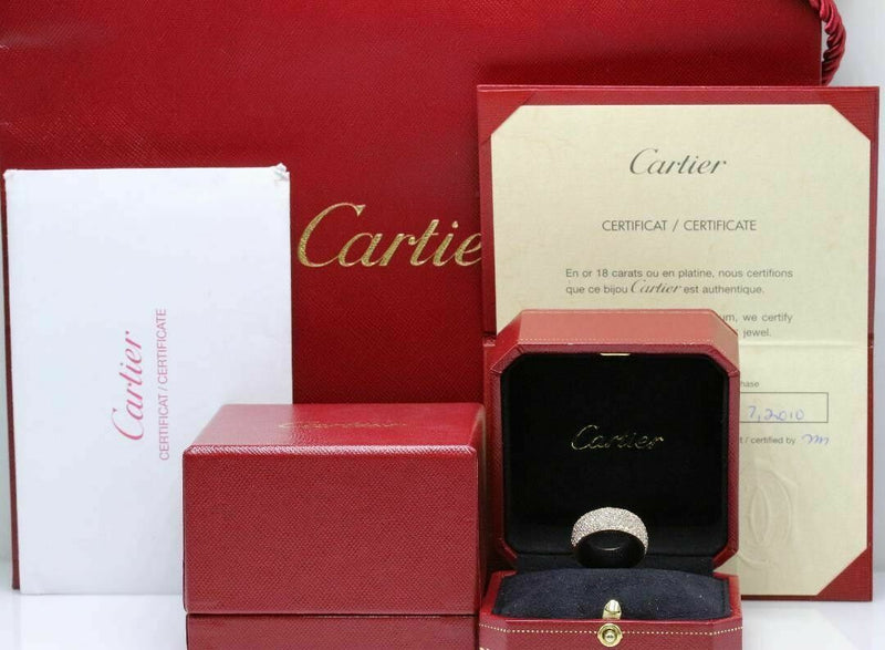 Cartier 18K Rose Gold Pave Diamond Wedding Band Ring Classic 5 Row 2.00 tcw