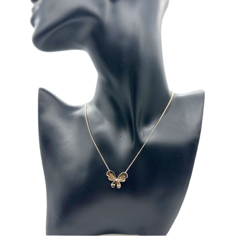 TIFFANY & CO Return to Tiffany Love Bugs Butterfly Pendant Necklace 18k RG & SS