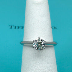 Tiffany & Co Round Diamond 0.61 cts I VS1 Solitaire Platinum Engagement Ring