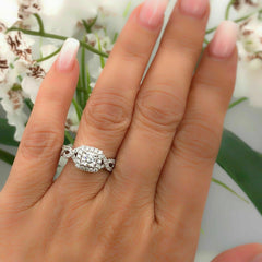 Neil Lane Diamond Engagement Ring Twisted Band 1.00 tcw 14k White Gold $3,300