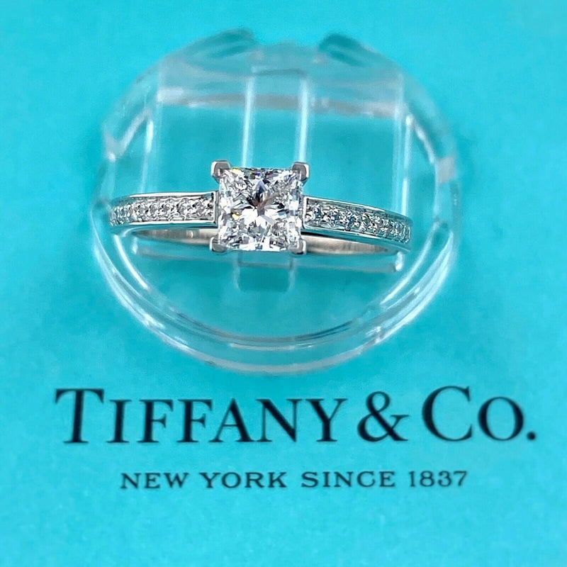 Tiffany & Co GRACE Princess Diamond Engagement Ring 0.76 tcw E VVS1 Platinum