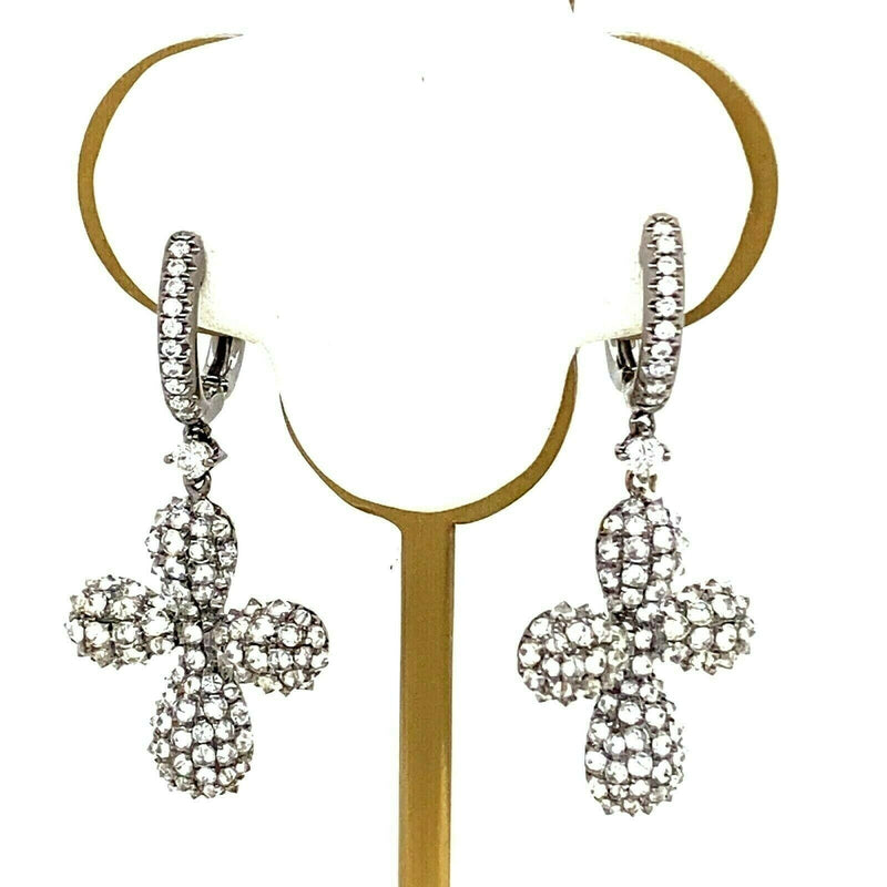 PIRANESI 18kt Black Gold 2.31 tcw Diamond Cross Drop Earrings