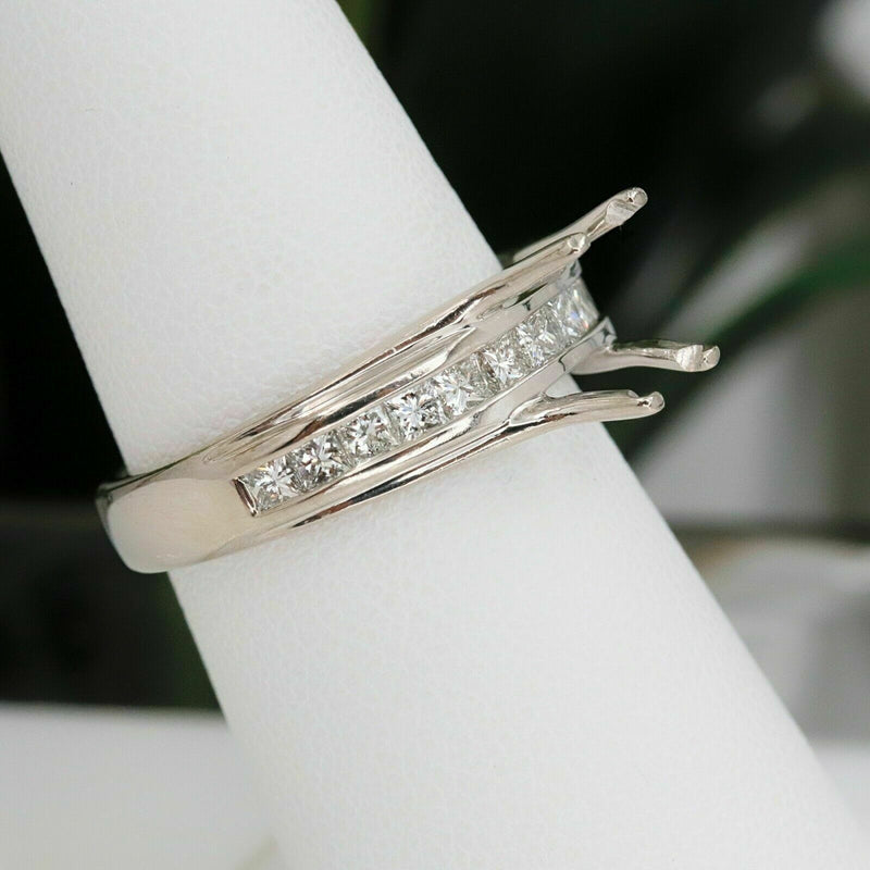 Verragio Classico Semi Mount ENG-0069P Platinum, F VS Princess Cut Diamonds