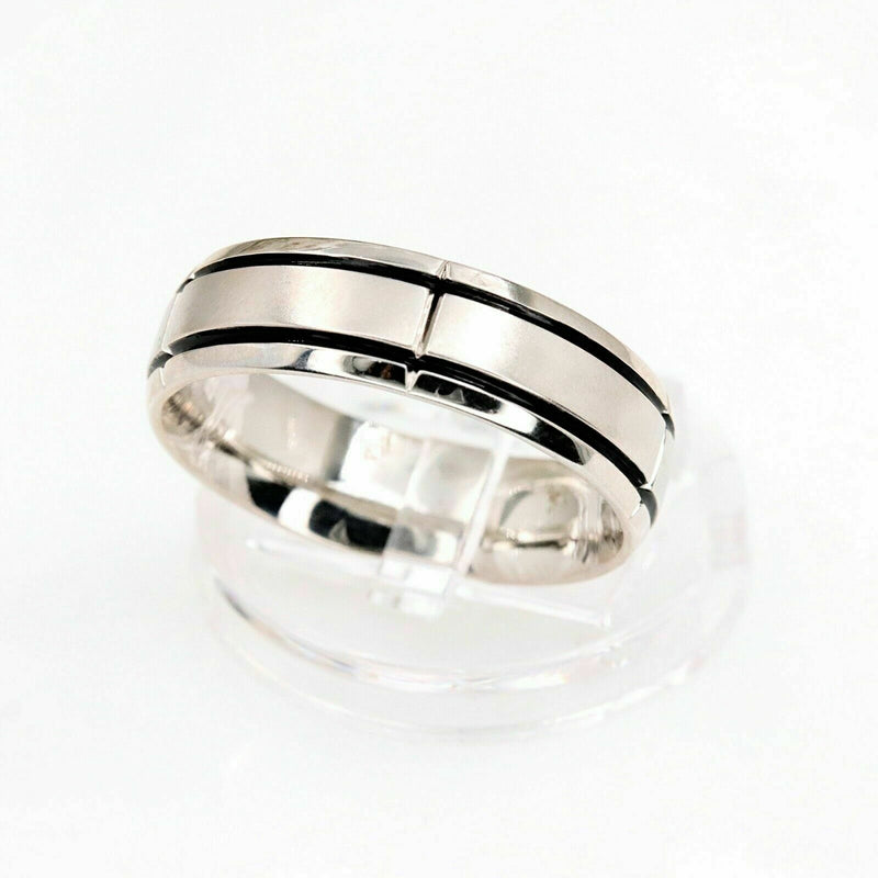 VERAGIO Platinum In Gauge Men's Wedding Band Ring 10 MM size 10.75 RU7005