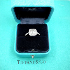 Tiffany & Co. LEGACY Cushion Diamond 1.33 tcw Halo Engagement Ring Platinum