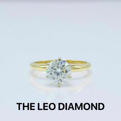 Leo Diamond Engagement Ring Round 1.57 cts I VS2 in 14K Yellow Gold IGI Report