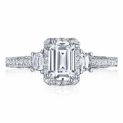 Tacori Dantela Emerald Diamond Engagement Ring