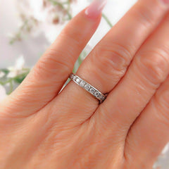 Tiffany & Co Full Circle Round Diamond Wedding Band Ring Platinum 3MM 1.00 tcw
