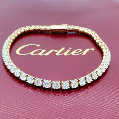 CARTIER Essential Lines Round Diamond Tennis Bracelet 18kt Rose Gold Box
