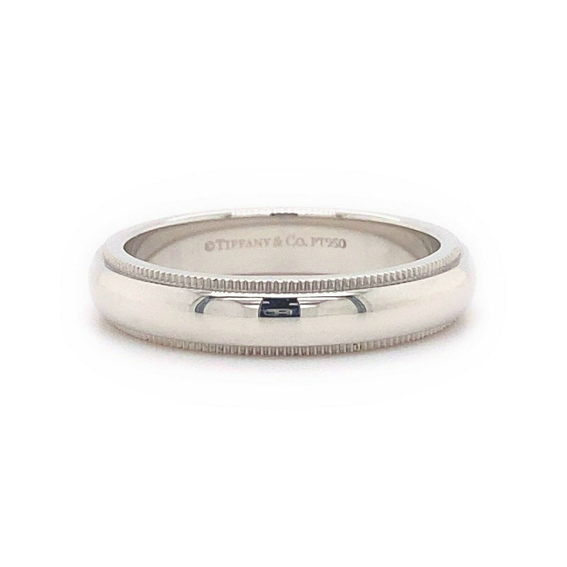 Tiffany & Co Classic Milgrain Wedding Band Ring 4 MM Platinum
