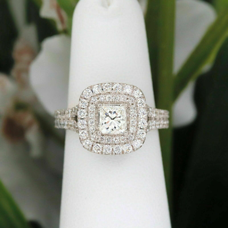 Zales Vera Wang Love Collection 5/8 CT. T.w. Princess-Cut Diamond  Engagement Ring in 14K White Gold | Montebello Town Center