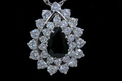 Sapphire & Diamond Pendant Necklace 4.78 tcw 14k White Gold $12,000 Retail