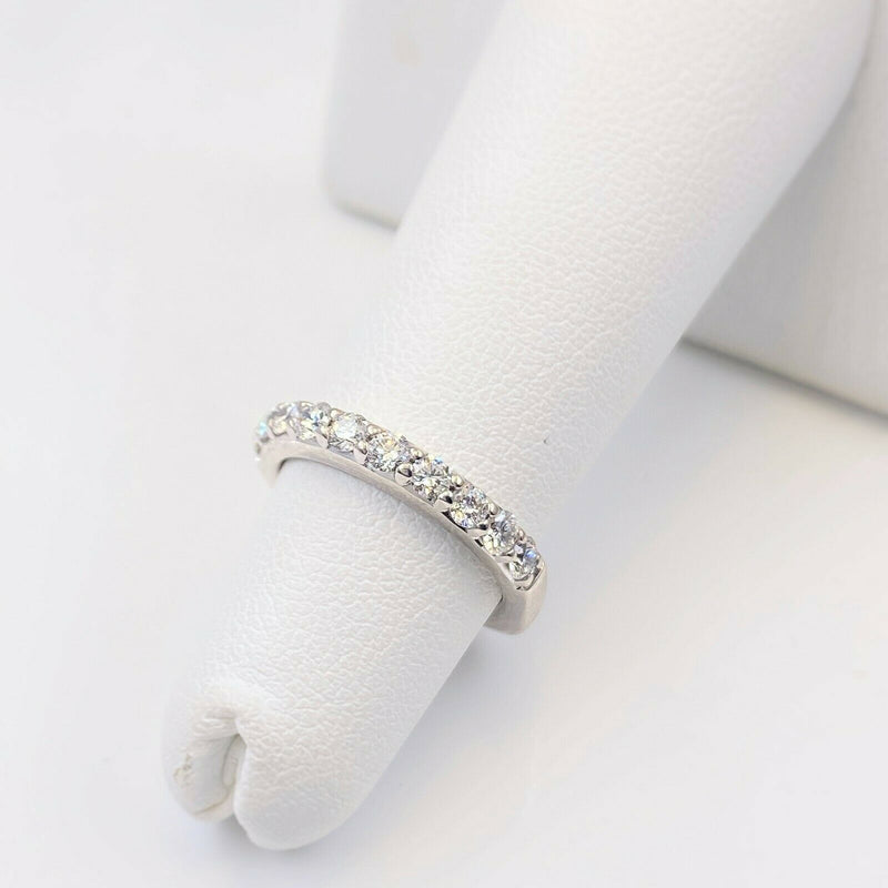 A. JAFFE Round 10 Diamond Signature Wedding Band Ring 18kt White Gold