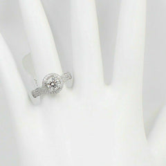 Simon G Diamond Engagement Ring Twisted Design Halo 1.15 TCW $10,000 Retail