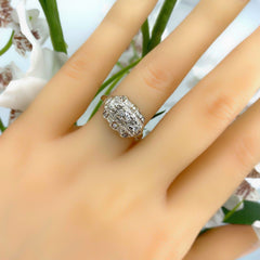 Vintage Diamond Engagement Ring 0.50 tcw set in 14kt White Gold
