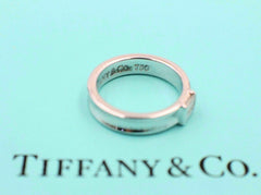 Tiffany & Co 18K White Gold Stackable Baguette Diamond Wedding Band Ring 4.5mm