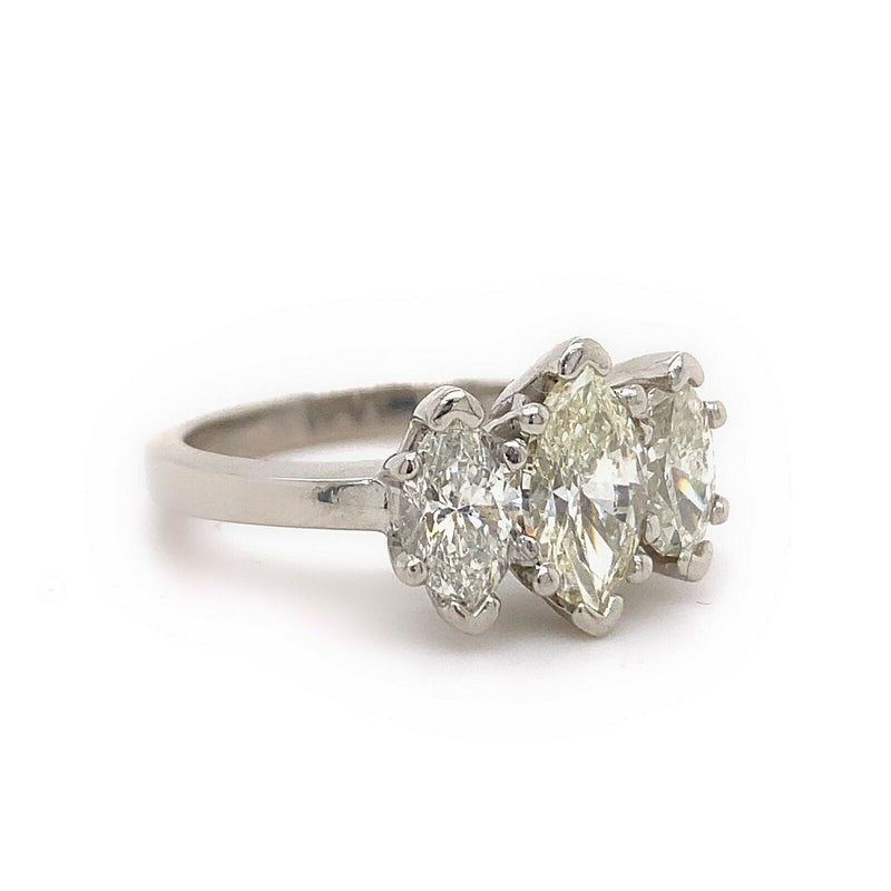 Marquise Diamond Three-Stone 2.30 tcw Engagement Ring Platinum Retail $18K