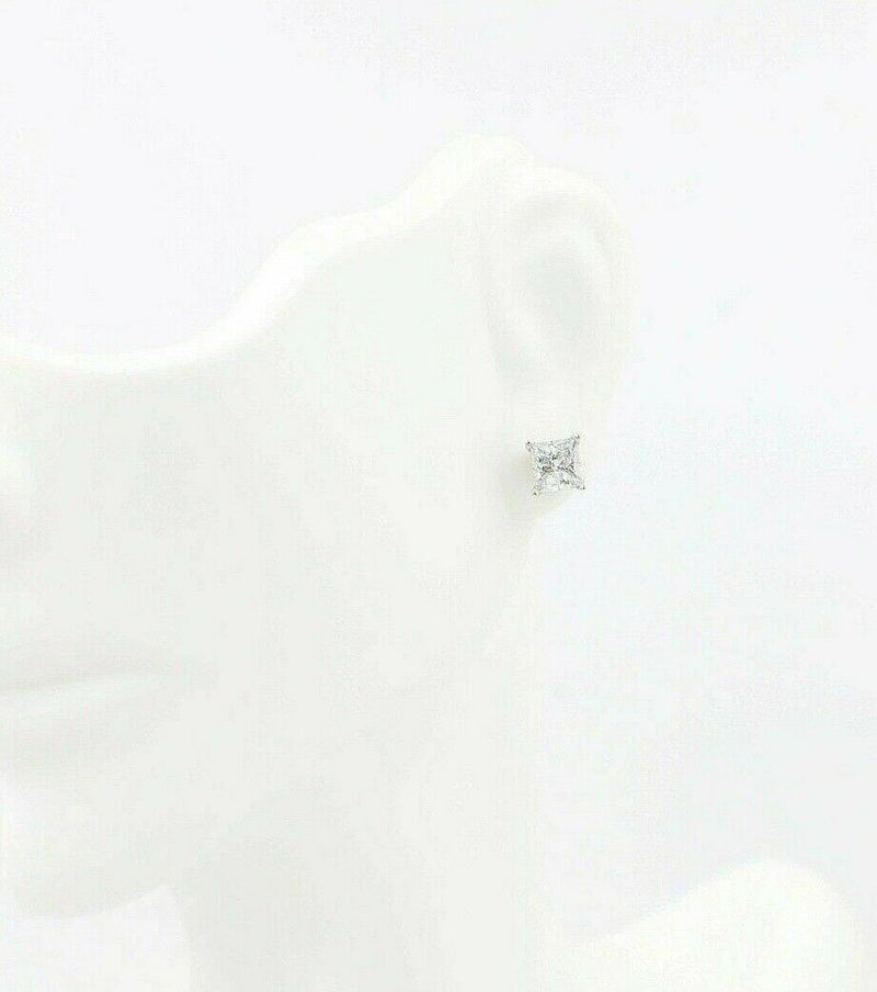 Princess Cut Diamond Stud Earrings 1.60 tcw Set in 14k White Gold $9,000 Retail
