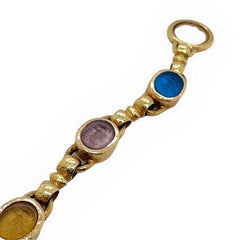Elizabeth Locke Celtic Venetian Glass Hammered Gold Bracelet 7' 19K Yellow Gold