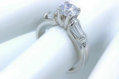 Scott Kay Platinum Diamond Engagement Ring Semi Mount Tapered Baguettes