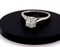 Round Brilliant Cut Diamond 0.81 Carat F I1 GIA Solitaire Engagement Ring