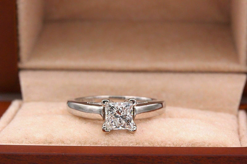 Leo Diamond Engagement Ring Princess 0.72 ct H SI1 14k White Gold $5,900 Retail