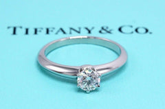 Tiffany & Co Platinum Diamond Engagement Ring Round 0.40 ct I VVS2 $4000 Retail