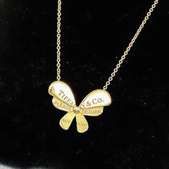 TIFFANY & CO Return to Tiffany Love Bugs Butterfly Pendant Necklace 18k RG & SS