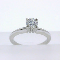Leo Round Brilliant Diamond Engagement Ring 0.51 cts I SI1 14k White Gold
