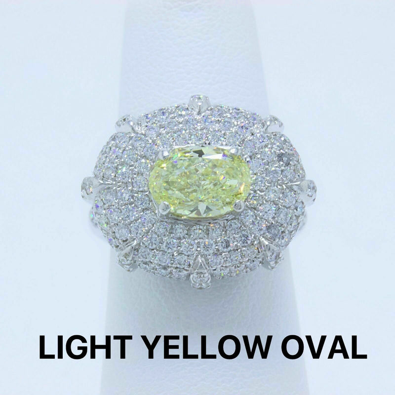 Yellow Oval Diamond Engagement Ring Ring 4.24 tcw 18K White Gold $24,000 Retail
