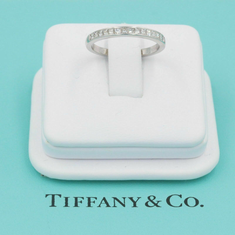 Tiffany & Co Square Cut Diamond Wedding Band Ring Platinum 2.6mm $3,900 Retail