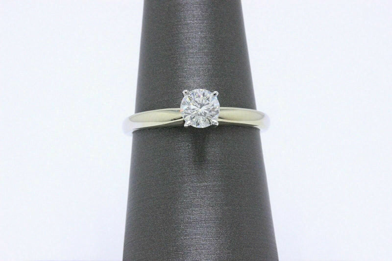 Leo Round Diamond Solitaire Engagement Ring 0.50 cts I SI2 14k White Gold