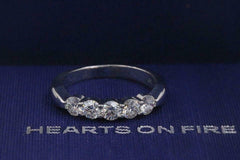 Hearts on Fire Multiplicity Love Diamond Wedding Band Ring 18k White Gold 1.20ct