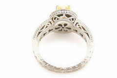 Yellow Oval Diamond Engagement Ring 0.93 tcw in 18k White Gold $12,000 Retail