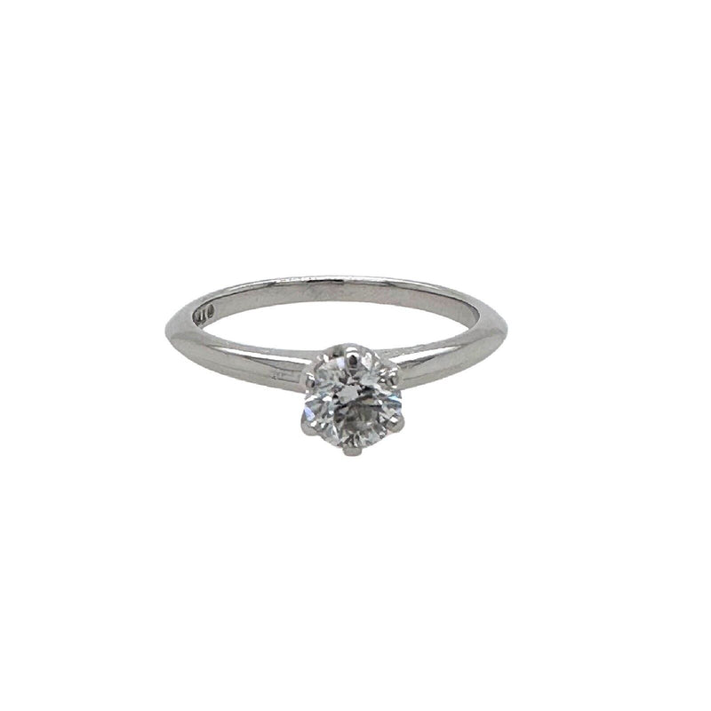 TIFFANY & CO. Round Diamond 0.42 cts D VS2 Solitaire Engagement Ring Platinum