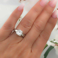 Na Hoku Diamond Engagement Ring Cushion Cut 1.97 cts F VVS1 18K White Gold