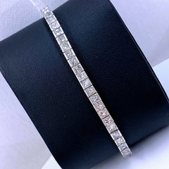 Princess Cut Diamond 12.00 CTW Tennis Bracelet 14K White Gold