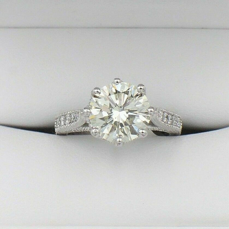 Diamond Engagement Ring Round Cuts 3.66 tcw 18K White Gold $32,000 Value