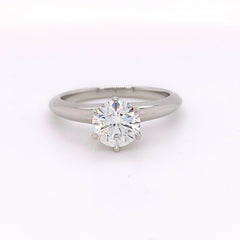 Tiffany & Co Round Diamond 1.03 cts G VS1 Solitaire Engagement Ring in Platinum