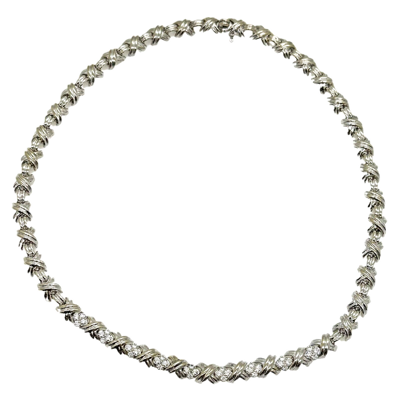 Tiffany & Co. Signature X Diamond Necklace in 18kt White Gold