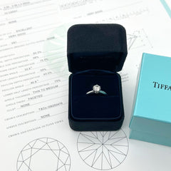 TIFFANY & CO Round Brilliant Diamond 0.75 cts I VS1 Platinum Engagement Ring