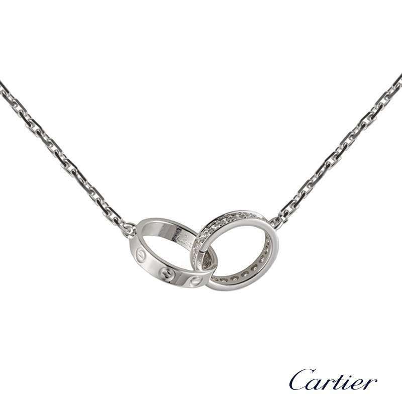 Cartier Love 3 Diamond 18K Rose Gold Pendant Necklace Cartier
