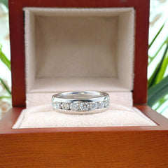 Ladies 1.00 tcw Round Diamond Channel Set Wedding Band Ring Platinum