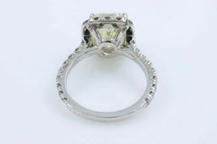 Radiant Diamond Engagement Ring Halo Design 4.61 tcw set in Platinum