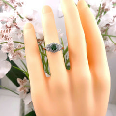 Fancy Dark Green Enhanced Round Diamond Engagement Ring 1.81 tcw 14kt WG COA